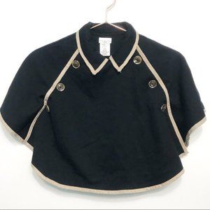 max studio | retro baby cape black tan buttons 4t
